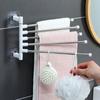 Swivel Towel Racks 180 Degrees Rotation Rack Towel Bar Stainless Steel Towel Holder Wall Mounted 2/6 Arms for Kitchen Bathroom