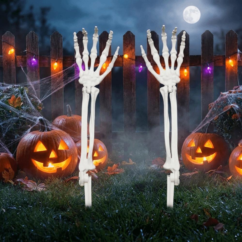 Plastic Skull Hand Decorations Life-Size Ghost Hand Yard Stakes Theme Party