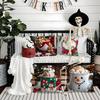 Creative Christmas Decorations For Cafes Coffee Pillow Case Silky Short Plush With Invisible Zipper Dustproof Sofa Cushion Cover