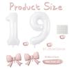 Number balloon set baby pink bow balloon ,white and pink balloon birthday proposal, weddingballoon decoration
