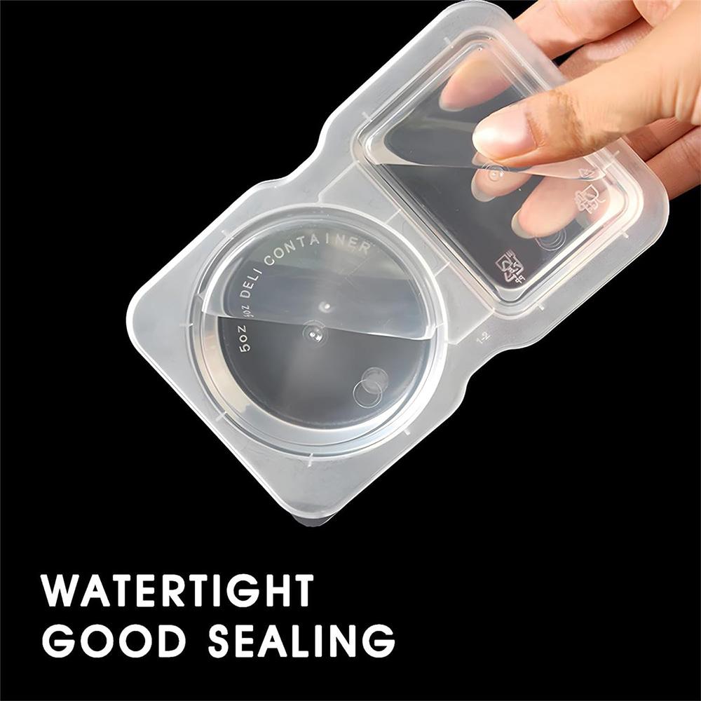 20PCS Reusable Snack Pack Containers Double Compartment Snack Containers 2 Compartment Thickened and Portable Hinged Lid Clear Plastic Portion Cups