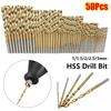 Набор из 50 шт. 1/1,5/2/2,5/3 мм Спиральные сверла High Speed Steel Антикоррозийный Точный инструмент для сверления Титановое покрытие Защита от износа
