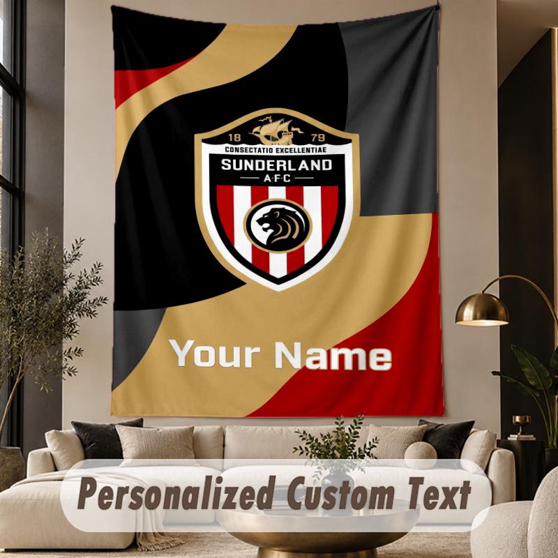 Custom Text Tapestry Sunderland FC Print Wall Tapestry Indoor Living Room Wall Decor