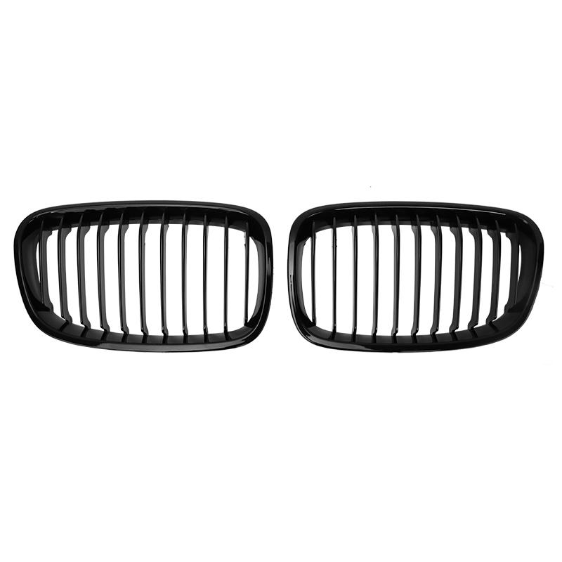 Pulleco For BMW 1 Series F20 F21 116i 118i Grille Car Front Grill Kidney Grilles Gloss Black Racing Grill 2011-2014 Accessories