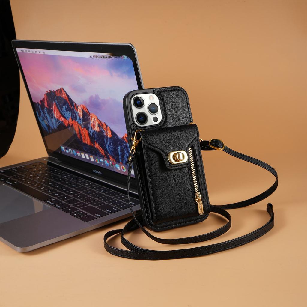 Чехол-гармошка для телефона Apple 15 14 13 ProMax с боковой молнией, диагональным шнурком и отделением для карт.