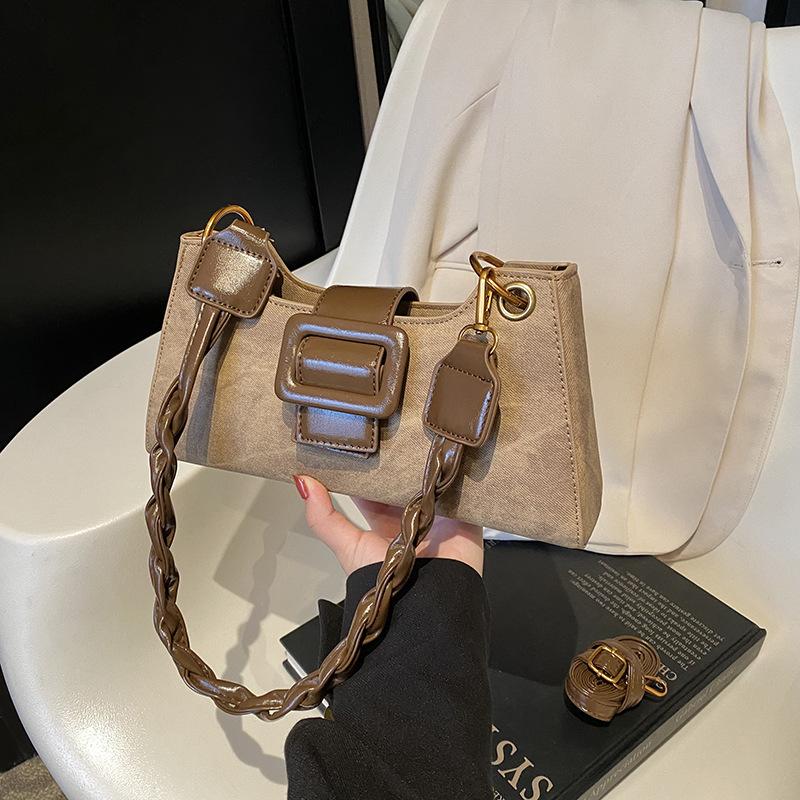 Сумка с ретро-текстурой, женская новая осенне-зимняя сумка через плечо, сумка под мышку, высококлассный нишевый дизайн, сумка-мессенджер