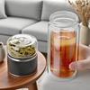 2025 Glass Tea Water Bottle 420ML Double Layer Insulated Tumbler with Infuser Tea Filter Hot Cold Drinks Travel Thermal Cup