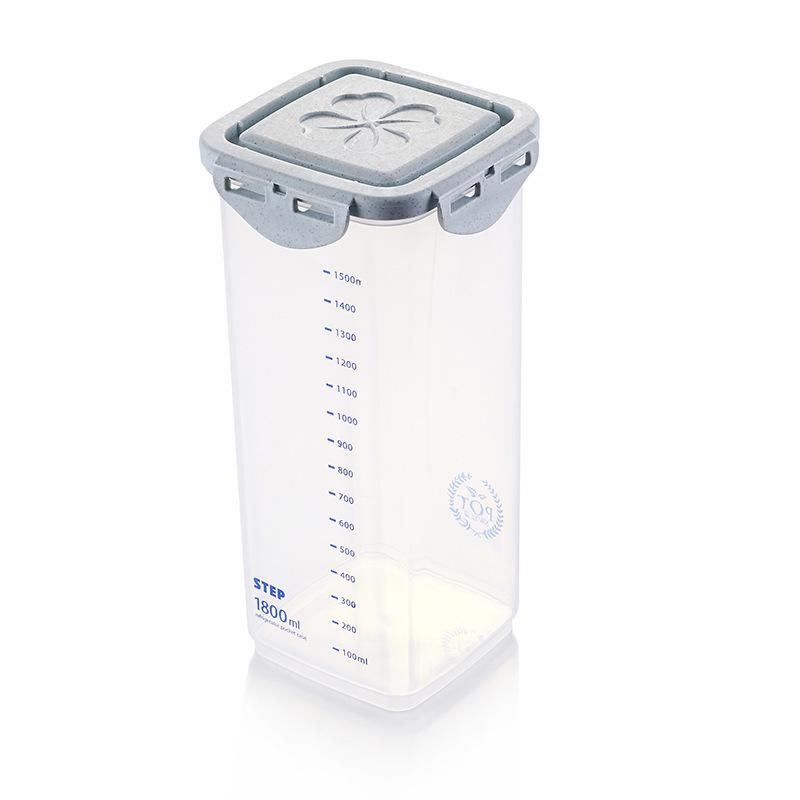 Airtight Plastic Food Storage Containers - Sealed Cans for Coarse Cereals & Grains (With Scale)