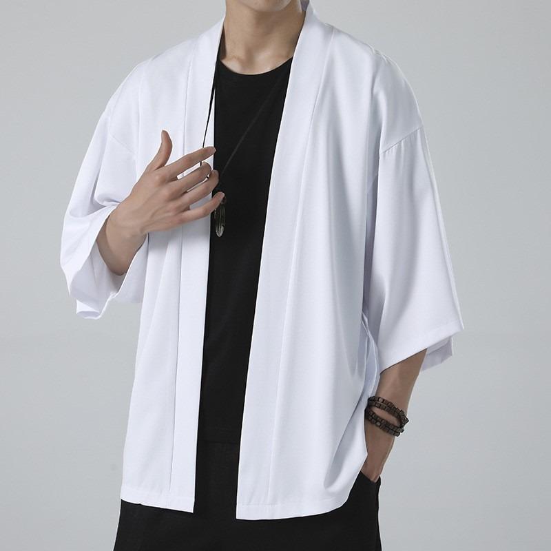 Men S Chinese Style Loose Thin Open Shirt Sun Protection Coat