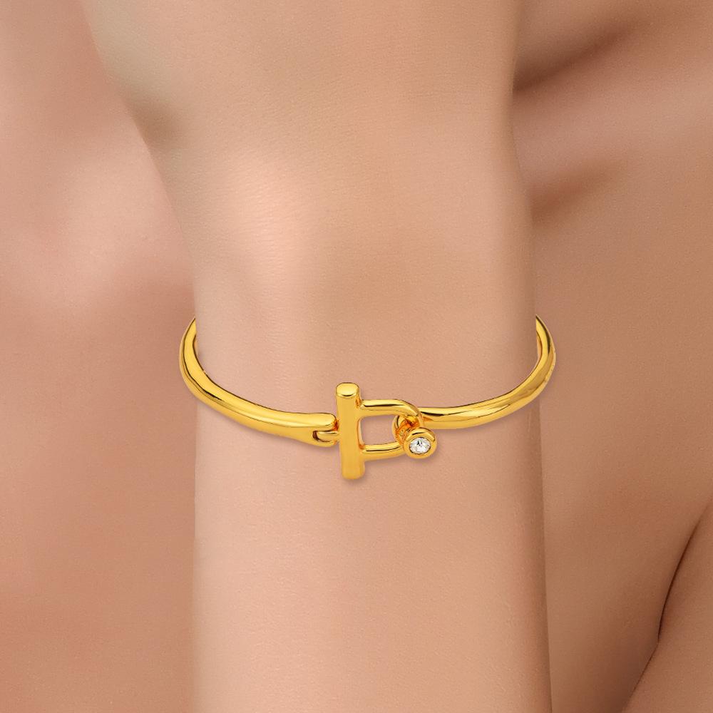 European and American Hand Jewelry, Simple, , Light Luxury, Fashionable Style, Curved Hook Spring Bracelet