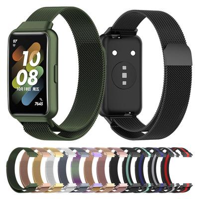 Сетчатый ремешок из нержавеющей стали для Huawei Band 7, браслет-браслет с миланской петлей, ремешок для часов