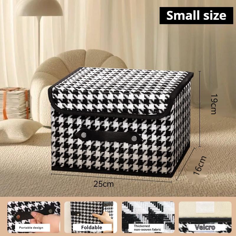 Non Woven Fabric Storage Box Household Fold-able Storage Basket Portable With Lid And Handle For Toys Underwear Cosmetics