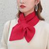 Winter Knitted Cross Scarf Windproof Warm Turtleneck Detachable Casual Sweater Bowtie Women