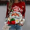 3D Digital Santa Claus Themed Printed Fashionable Casual Round Neck Long Sleeved Men's Women's Hoodies