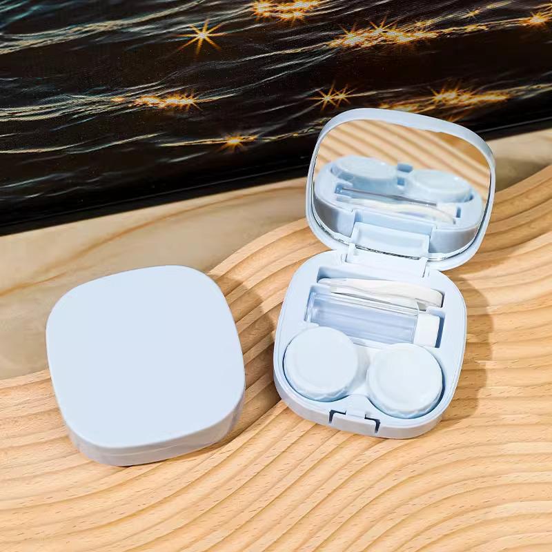 Портативный контейнер для контактных линз «Макарон» с зеркалом – Компактный и стильный для студенток