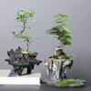 Chinese Style Personality Retro Creative Bamboo Resin Pot Indoor Succulent June Snow Pot Flower Machine Garden Accessories  Pots