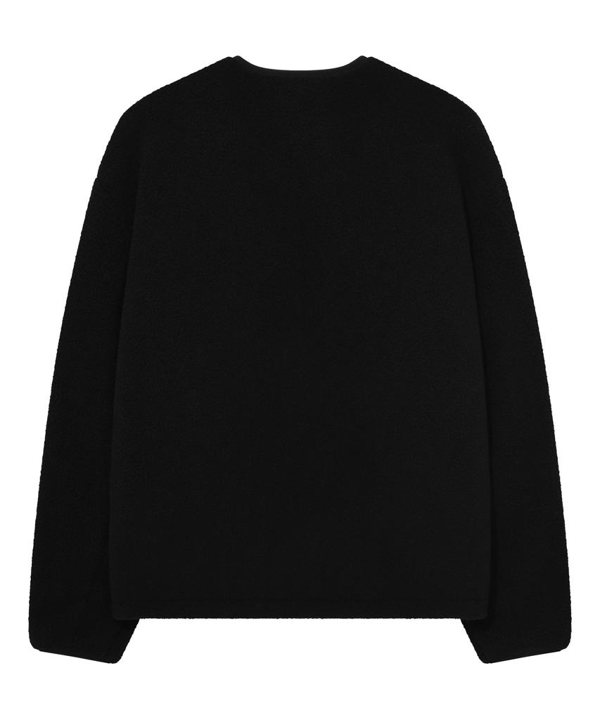 Covernat Collarless Sherpa Jacket Black