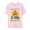 Scary Push You In Front Of Zombies To Save My Sloth TShirt Custom T Shirts Faddish Cotton Male Tops Tees Unique