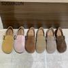 Модные женские туфли SUOJIALUN 2024 Осень, плоская подошва, модный круглый носок, слипоны, женские повседневные лоферы, мягкий плоский каблук, уличные туфли-лодочки