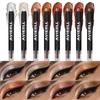 Metallic Shimmer Eyeshadow Stick Waterproof Long-Lasting Eyeshadow Cream Champagne & Brown Eye Pencils Multi-use Eyeshadow Pen Highlight Eyeliner