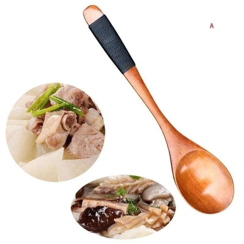 Деревянные ложки Большая ложка с длинной ручкой Ложка для риса и супа Деревянная ложка-дуршлаг с длинной ручкой Скиммер Совок Деревянная кухонная утварь для приготовления пищи