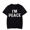 Забавные парные футболки для пар Я прихожу с миром Я мир Принт с надписью Футболка с коротким рукавом Мужская Женская Топы Y2K Футболки для влюбленных