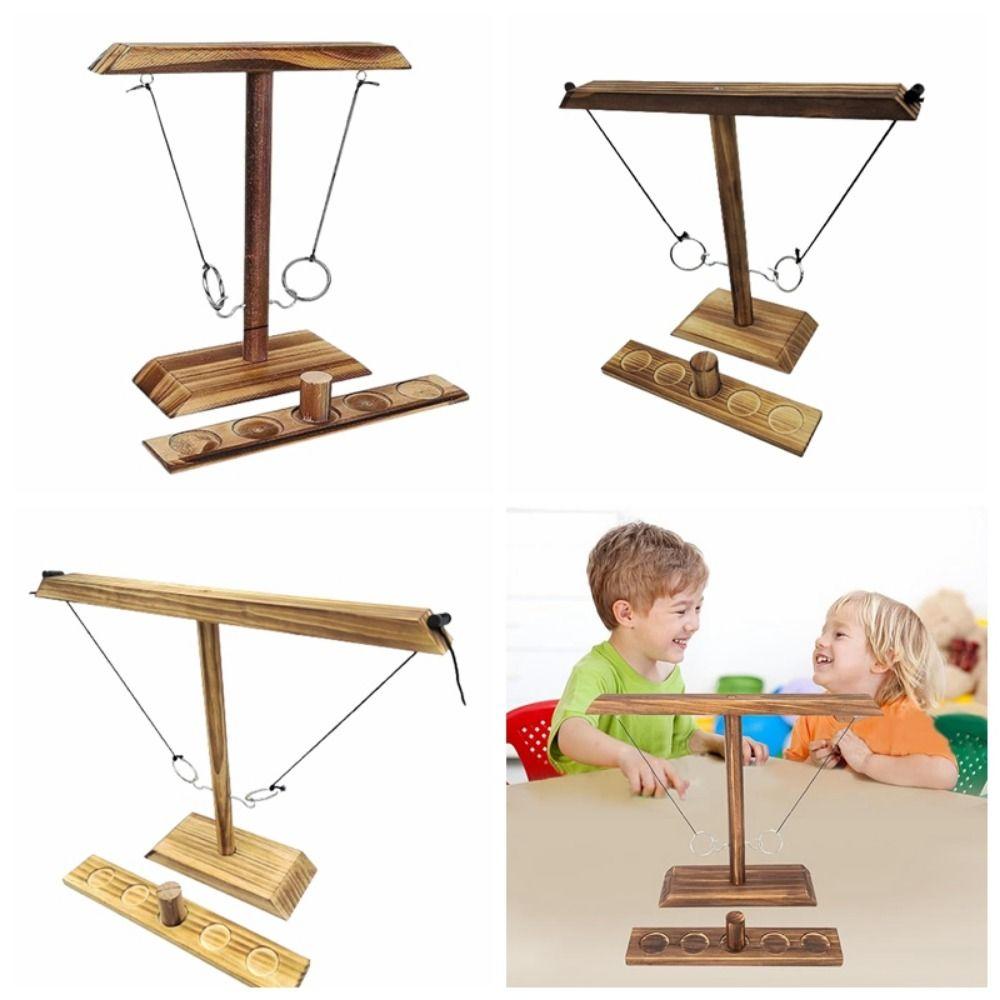 Деревянный набор игры "Крючок и кольцо" Ручные настольные игры Игровой набор "Битва колец" Дом