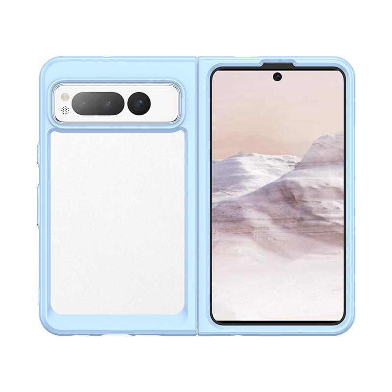Применимо к цветному чехлу для мобильного телефона Google Pixel Fold чехол для мобильного телефона Google Fold всесторонний акриловый однотонный