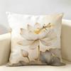 Simpl Pretty Golden Lotus Cushion Cover Durable Hypoallergenic Organic Linen Short Pillow Cover Washable