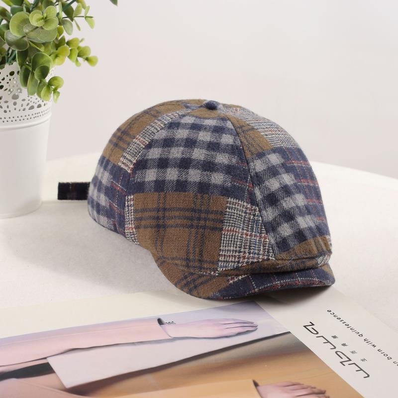Women's Retro Color Blocked Forward Hat Versatile In Spring and Autumn Simple Beret