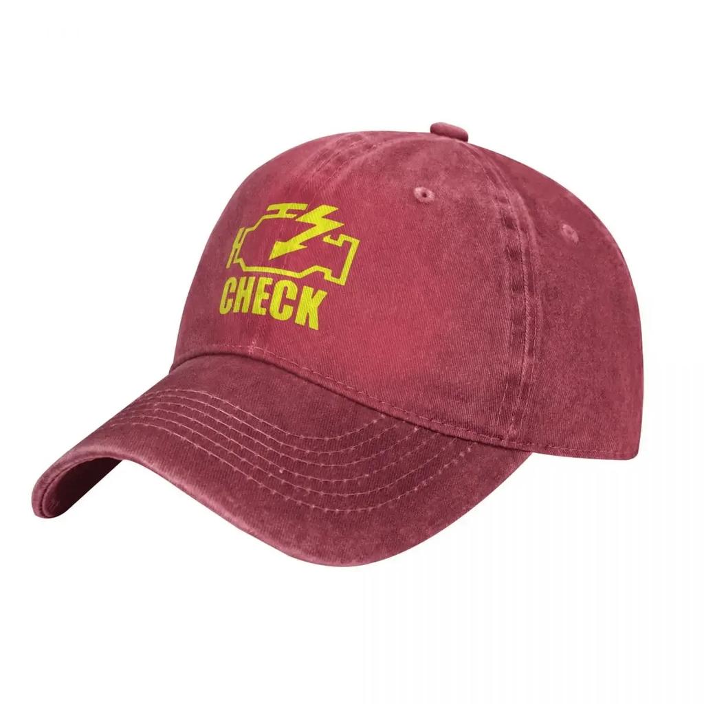 Бейсболка Check Engine Light Mechanic Vintage Man Washed Hip Hop Hats Горячая Распродажа Печатные бейсболки для рыбалки Идея для подарка