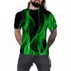 Summer Cool Men's Women's Fashion Casual T-Shirt 3D Printing Multicolor Flame Short Sleeve T-Shirt 100-6XL