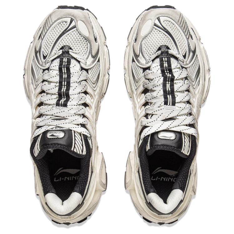 Li Ning Furious Rider ACE 3.0 Модный тренд Амортизация, Износостойкие Низкие Повседневные Кроссовки Унисекс Цвет: Слоновая кость / Черный AZGV151-1