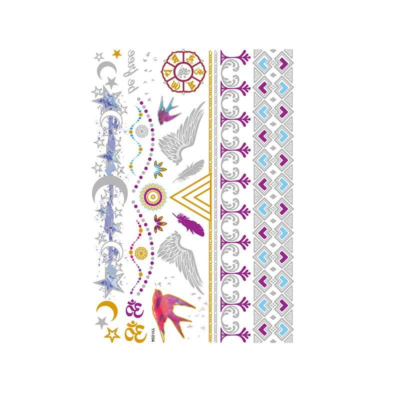 Yh ретро большая бронзовая татуировка наклейка водонепроницаемая татуировка наклейка Amazon набор горячая серебристая цветная печать наклейка