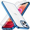 Case - for iPhone - 13 Pro Max - Blue - 2 Tempered Glasses - Flexible
