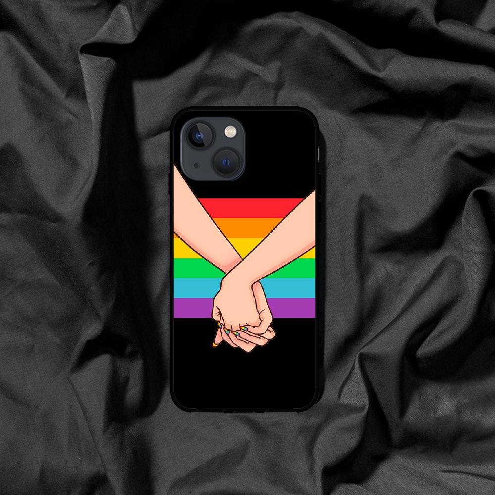 Чехол для телефона Rainbow Love LGBT для Iphone Samsung Galaxy Xiaomi Mi Redmi Note S 7 8 9 10 11 12 13 20 21 Pro Max Plus 4G 5G Черный Мягкий ТПУ 2022