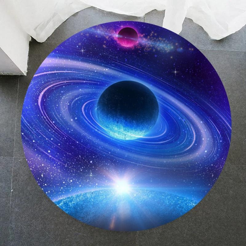 Круглый ковер Galaxy Вселенная Космос Туманность Звезда Звездный Ковер Круглый Коврик для пола для Спальни Игровой комнаты Детской комнаты Противоскользящий Дверной коврик