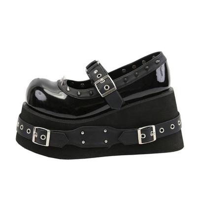 2025 Туфли-торты Япония Лолита Деним Косплей Каваи Панк Высокие каблуки Толстая подошва Девушка Губка Речные туфли Увеличивают рост Туфли-торты