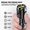Mini Powerful 3*F350 LED Flashlight USB C Built-in Battery Rechargeable Torch 5 Modes Lamp with Tail Magnet Tactical Lantern