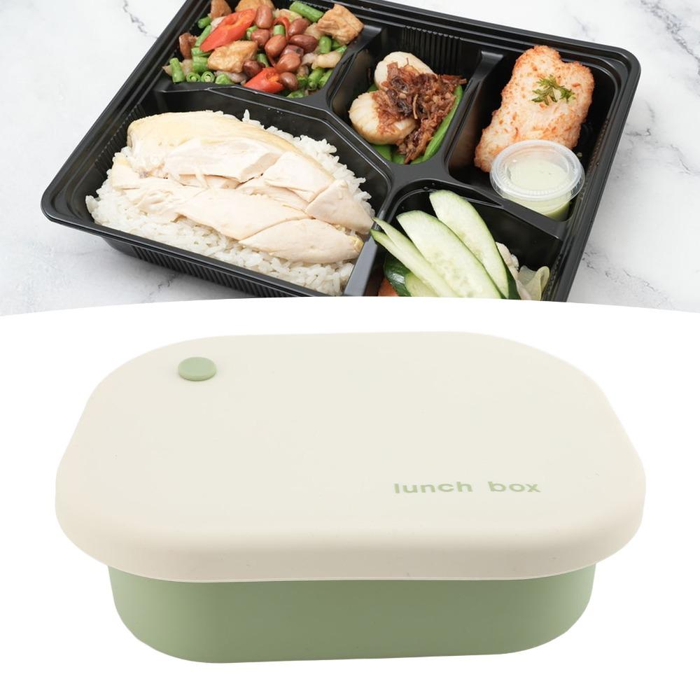 Silicone Lunch Storage Container 4 Compartment Thermal Lunch Box Food Container For Office