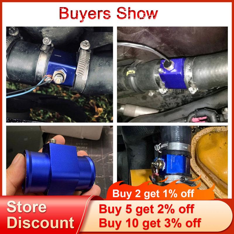52mm Car Water Temp Gauge 40~120 ℃ With Water Temp Sensor 10mm Water Temp Joint Pipe Sensor Adapter 1/8NPT 26mm-40mm