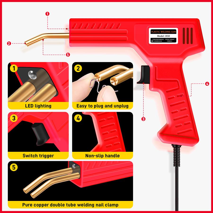 Hot Sell Stapler Plastic Welding Machine Bumper Repair Kit Soldering Iron For Plastic Repair Car Bumper Repair Welding Gun