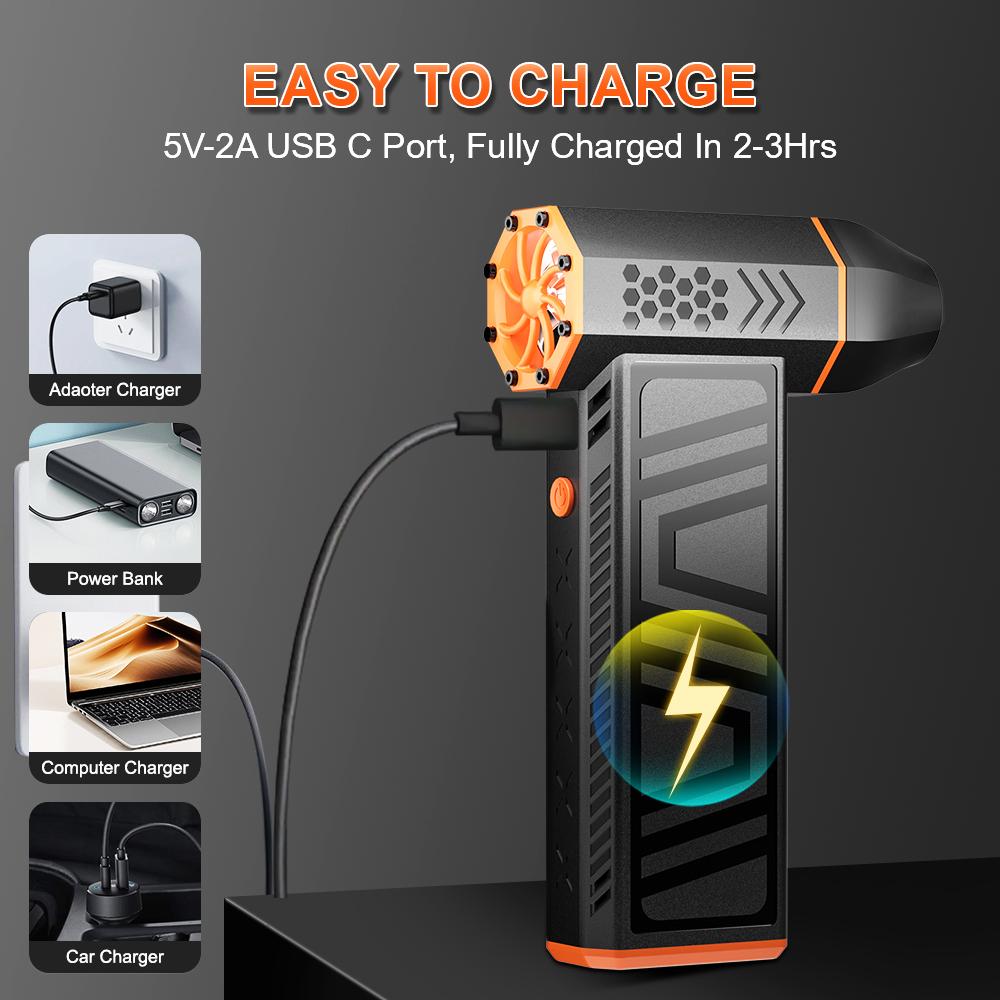 Автомобильные аксессуары 3-ступенчатый регулируемый портативный очиститель воздуха инструмент турбореактивный вентилятор Type-C зарядка 130000 об/мин электрический воздушный пылесос для автомобиля снегоочиститель