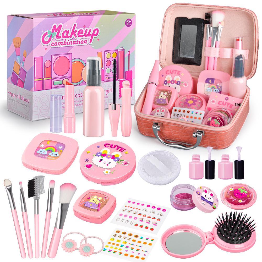 Children's Cross-Border Cosmetic Play Set: Lipstick, Nail Polish, Makeup Box, Princess Dressing Table Toy