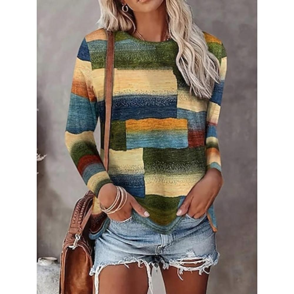 Женская туника повседневная повседневная с длинным рукавом зеленая осень-зима