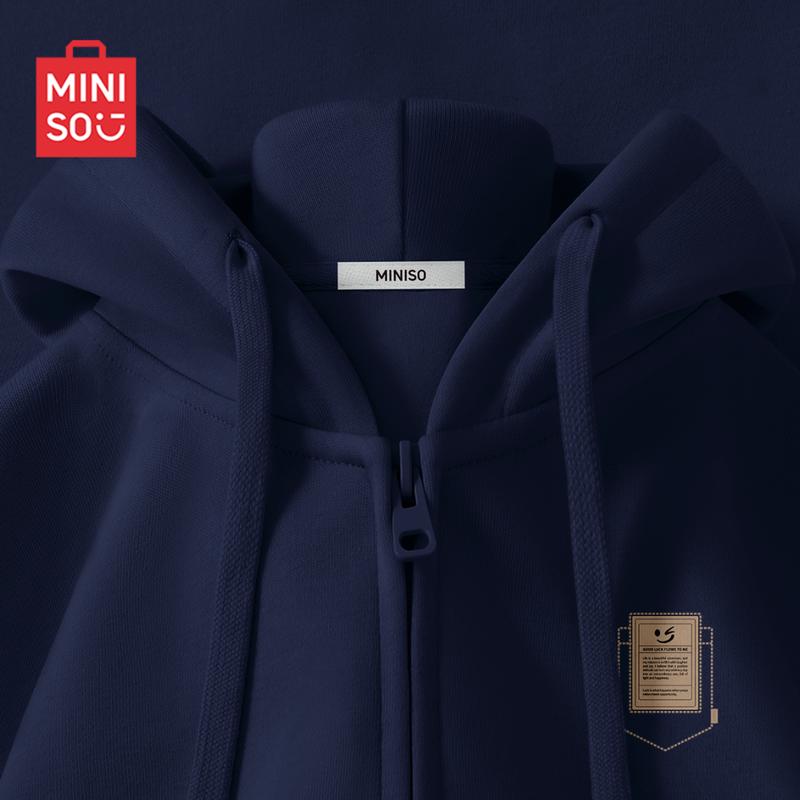 MINISO Men's Heavyweight Hooded Zip-Up Sweatshirt