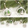 Vintage Hollow Wooden Christmas Pendant Ornament Christmas Tree Reindeer Ornament Hanging Gift Christmas Party Holiday Home Decor