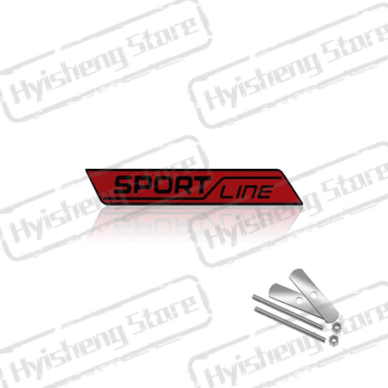 AAABV1 Metal Car Styling Sport Line Front Grille Sticker Badge Rear Trunk Body Emblem For Skoda VRS Octavia Rapid Kodiaq Karoq Superb