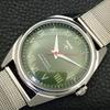 INDIAN VINTAGE HMT HAND-WINDING MENS ROMAN FIGURE GREEN DIAL WATCH A702875-1 R211-a702875