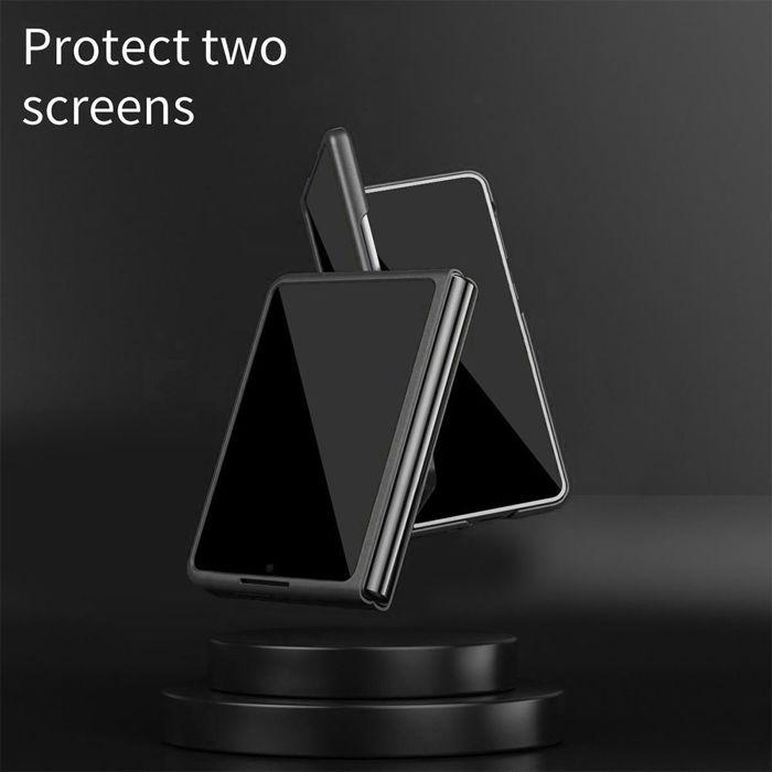 Coque + 2 Verres Trempés pour Samsung Galaxy Z Fold 8, Protection avec Anneau Magnétique - Noir